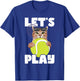 Let's Play - Cat Sunglasses Tennis Player Sports Tournament T-Shirt - T-Shirt | Royal