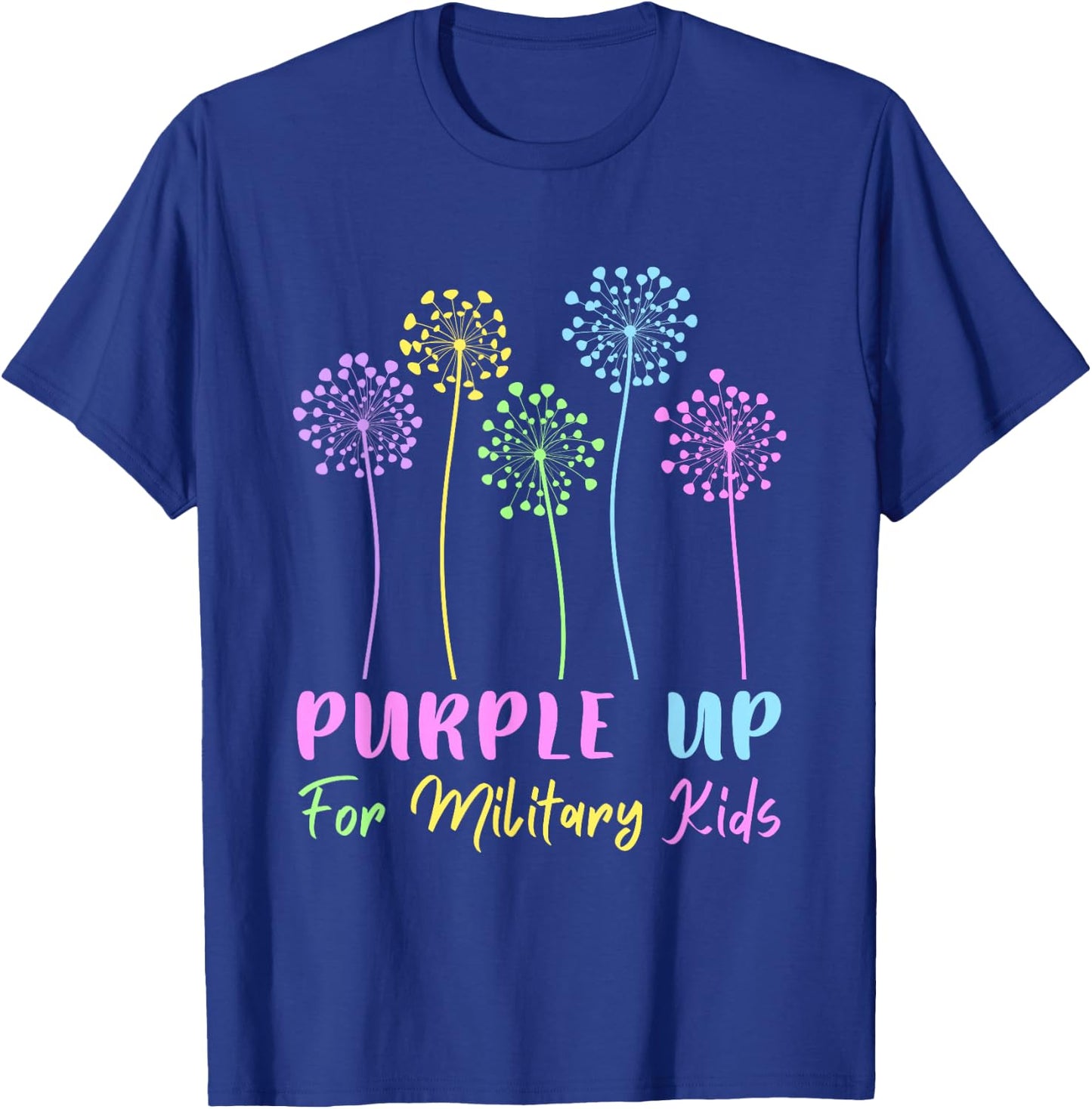 Purple up for Military Kids dandelion Month of the Military T-Shirt - T-Shirt | Royal