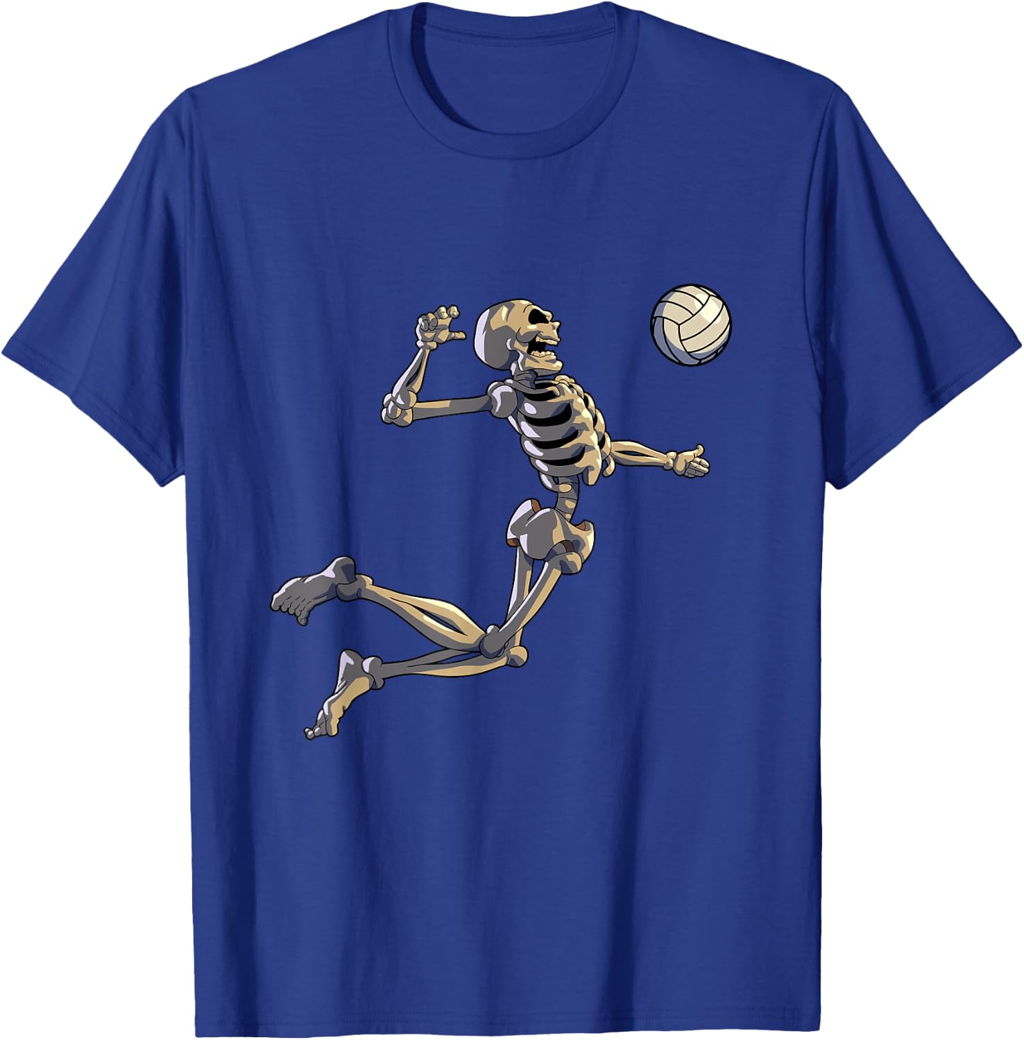 Volleyball Skeleton Women Men Volleyball Player Halloween T-Shirt - T-Shirt | Royal