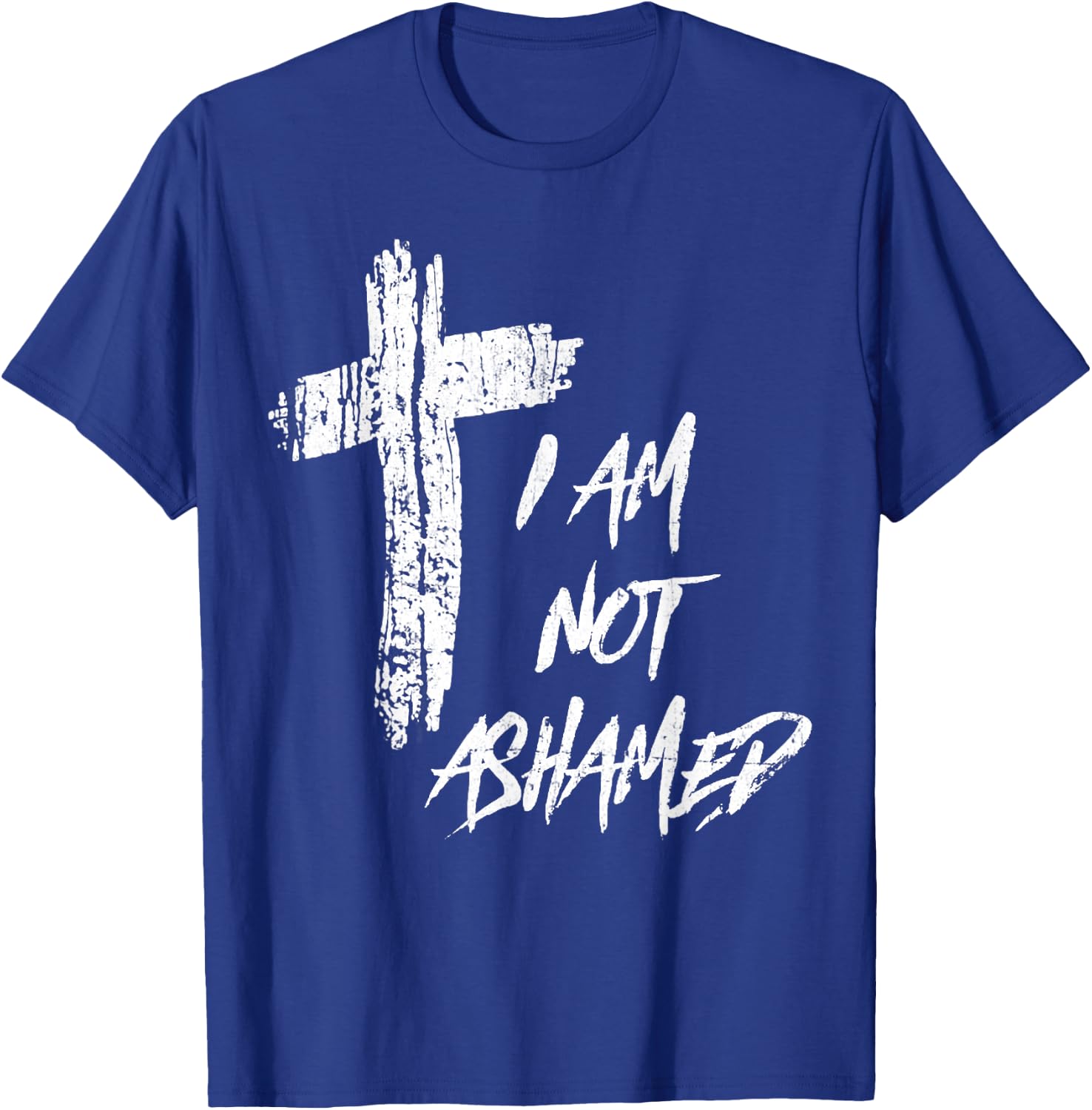 Vintage I Am Not Ashamed Cross Christian Collection T-Shirt - T-Shirt | Royal