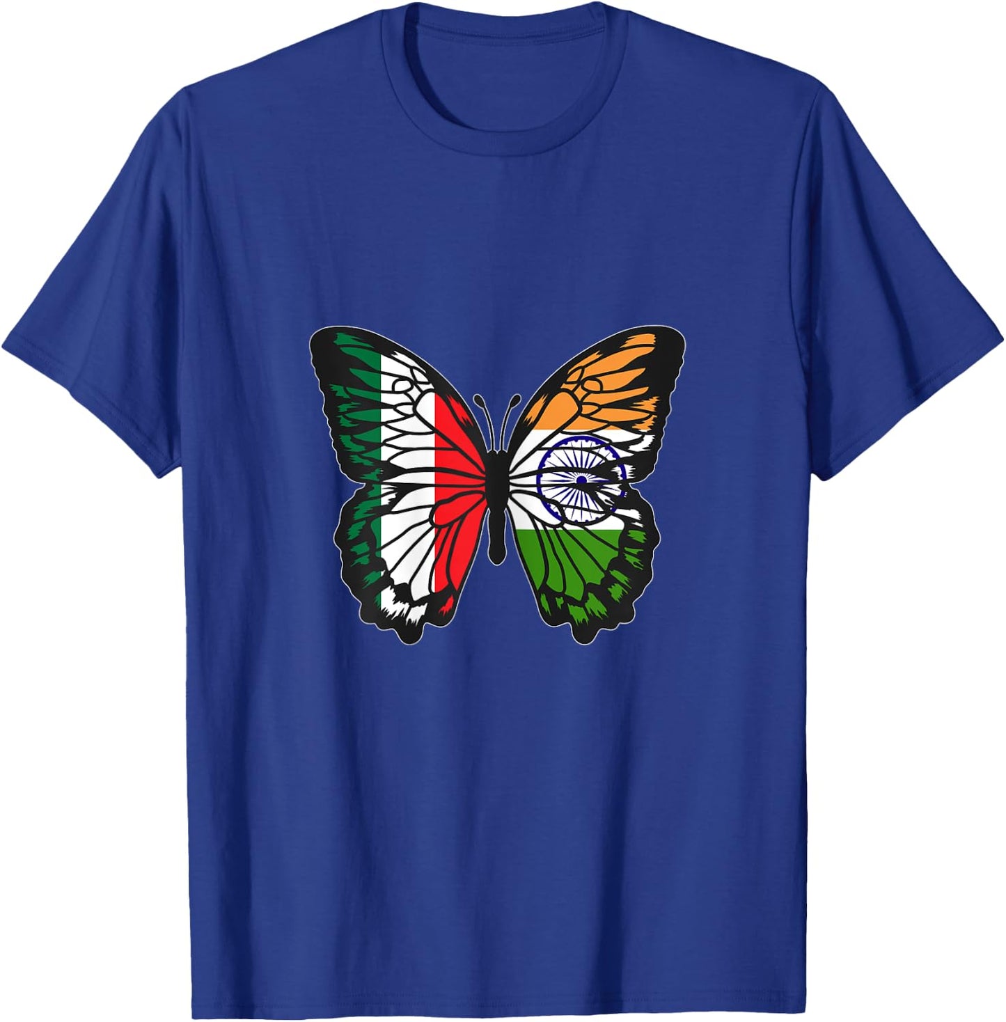 India and Italy Mix Butterfly Half Italian Indian Roots T-Shirt - T-Shirt | Royal