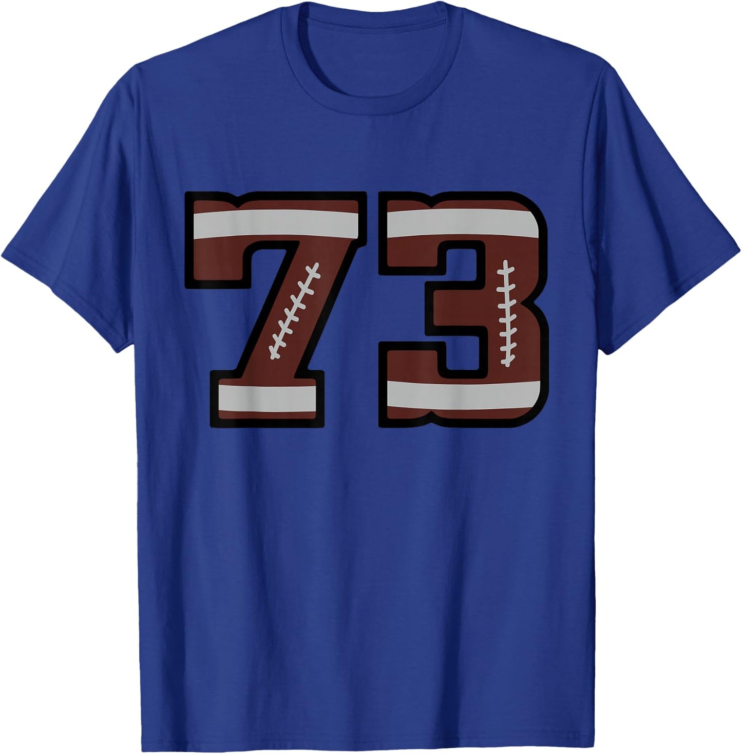 Number #73 Football Fan Number T-Shirt - T-Shirt | Royal