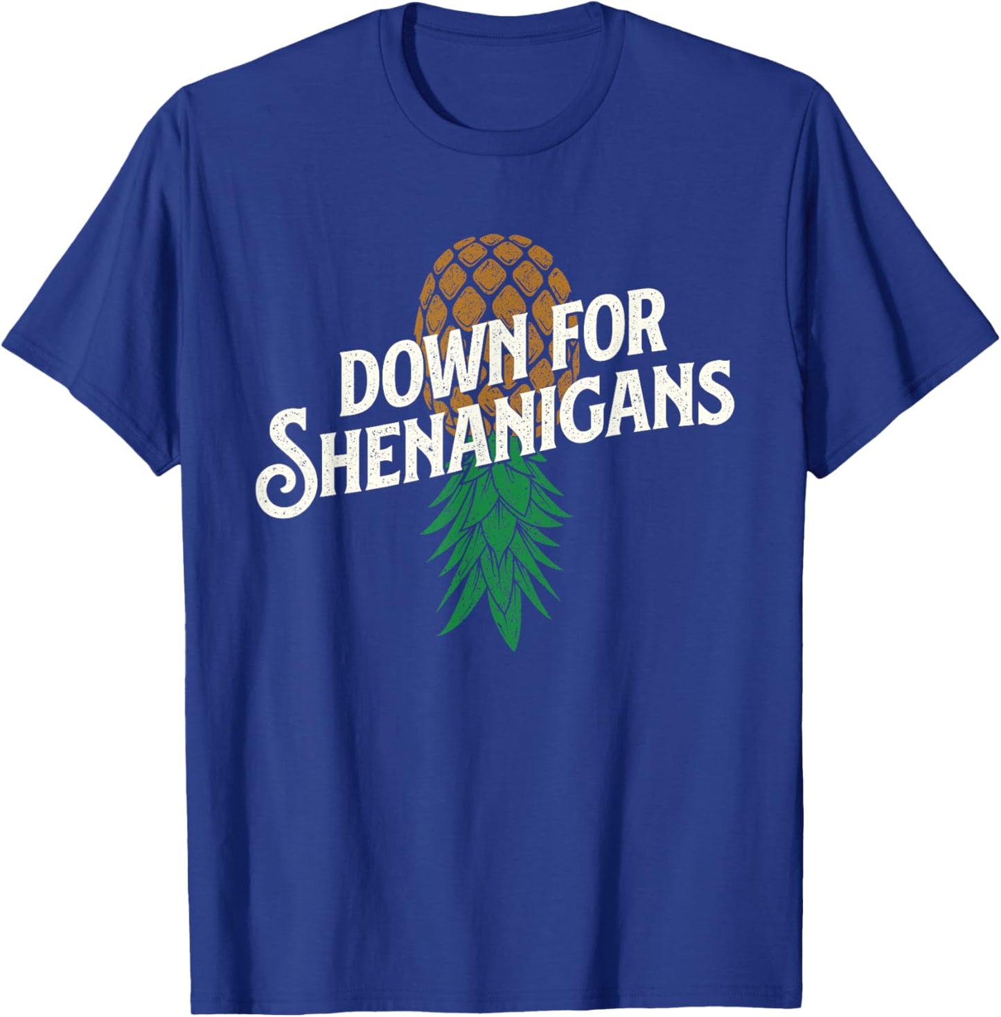 Down for Shenanigans - Swinger Couple Upside Down Pineapple T-Shirt - T-Shirt | Royal