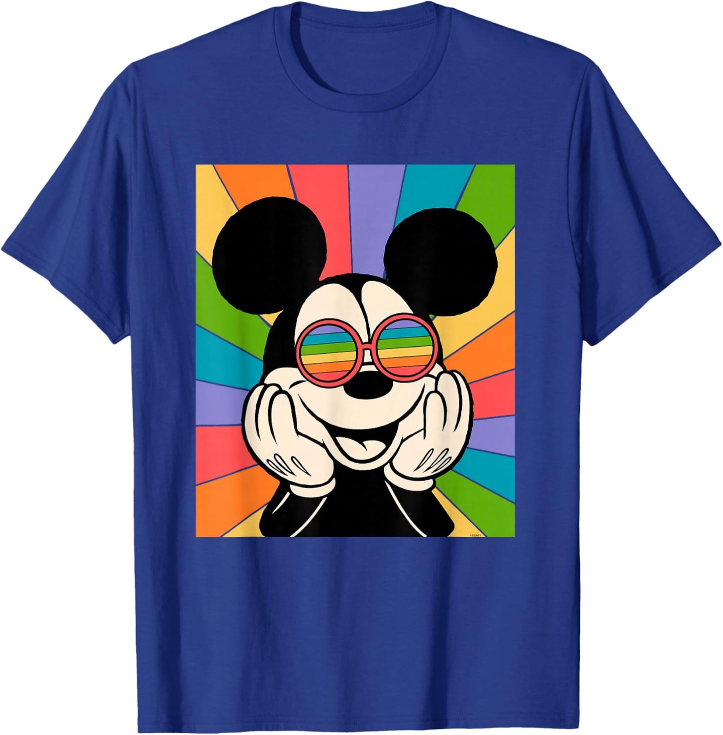 Disney Mickey Mouse Sun Burst Retro Small T-Shirt - T-Shirt | Royal