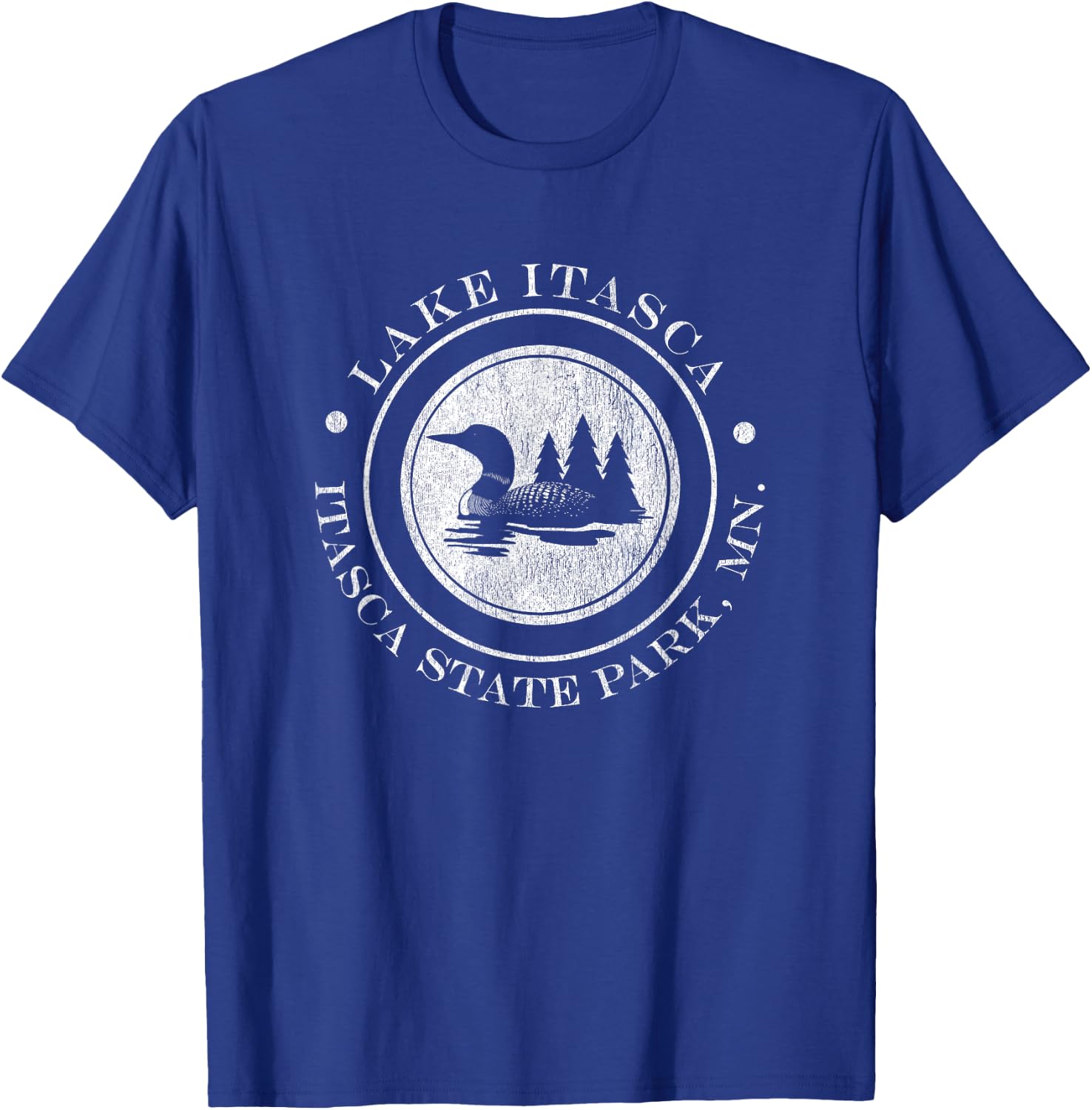 Minnesota - Lake Itasca - Itasca State Park with Loon T-Shirt - T-Shirt | Royal