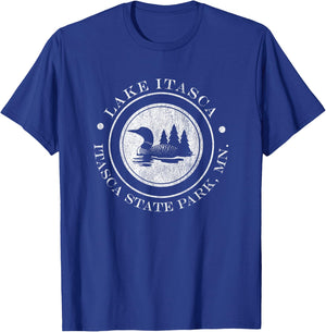 Minnesota - Lake Itasca - Itasca State Park with Loon T-Shirt - T-Shirt | Royal