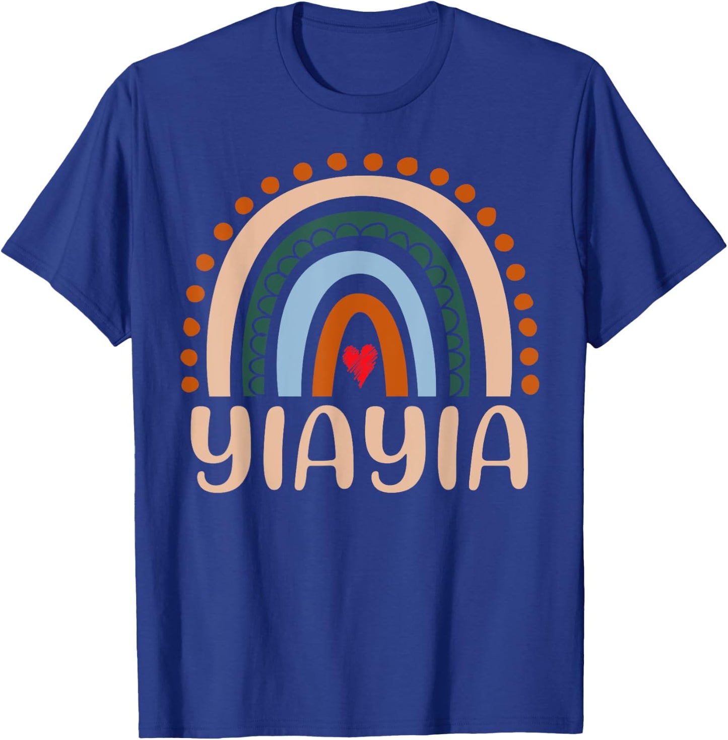 Yiayia Rainbow Grandma Cute Mothers Day Funny Yiayia T-Shirt - T-Shirt | Royal