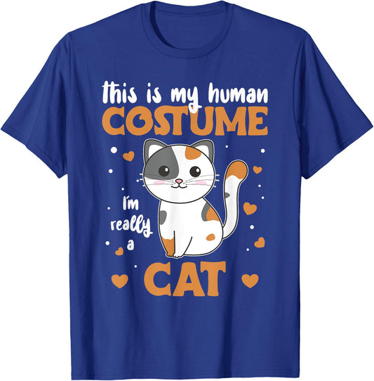 This Is My Human Costume I'm Really A Cat T-Shirt - T-Shirt | Royal