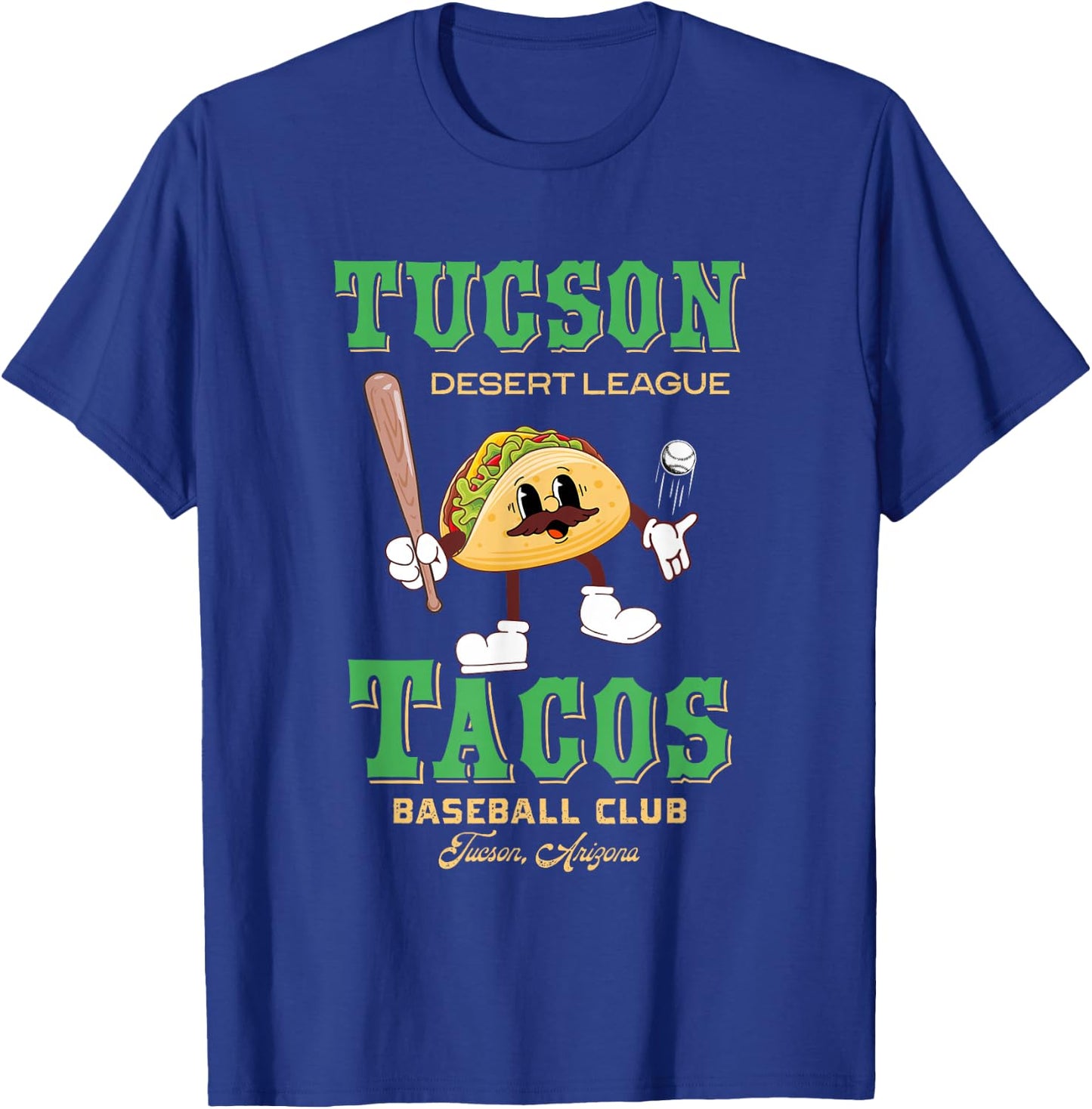 Tucson Tacos Retro Minor League Baseball Team T-Shirt - T-Shirt | Royal