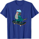 Skateboarding Parrot I Turquoise Green Cheek Conure T-Shirt - T-Shirt | Royal