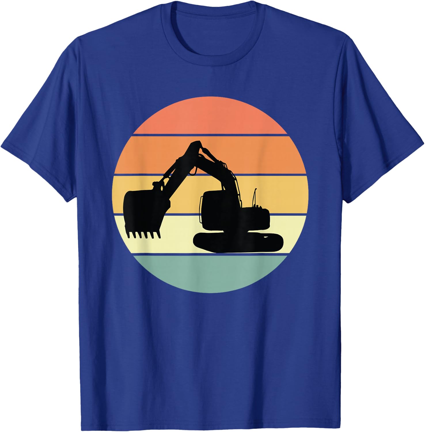 Retro Excavator Apparel Heavy Construction Equipment T-Shirt - T-Shirt | Royal