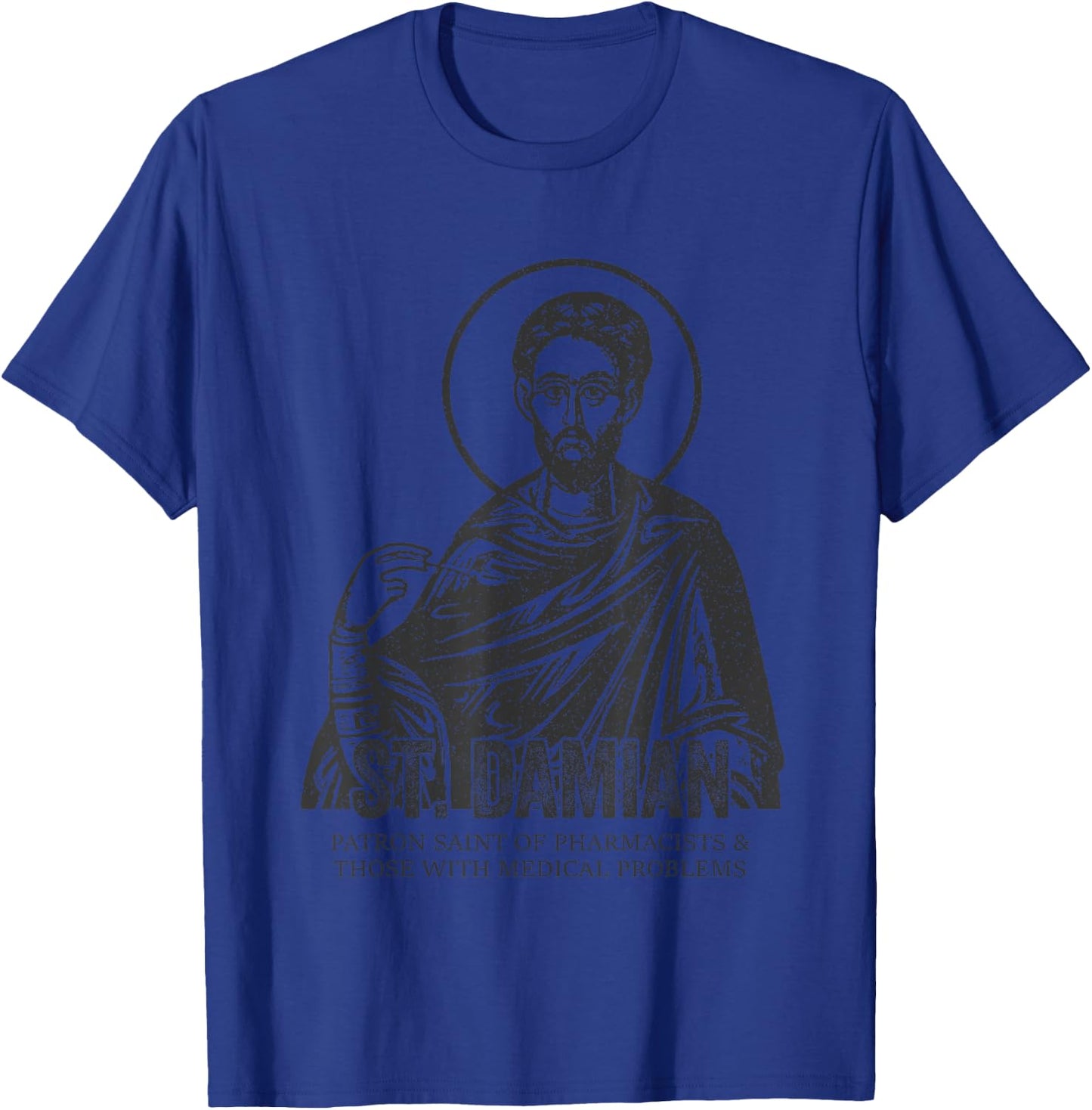 Catholicism St. Damian Jesus Catholic Christian Saint T-Shirt - T-Shirt | Royal