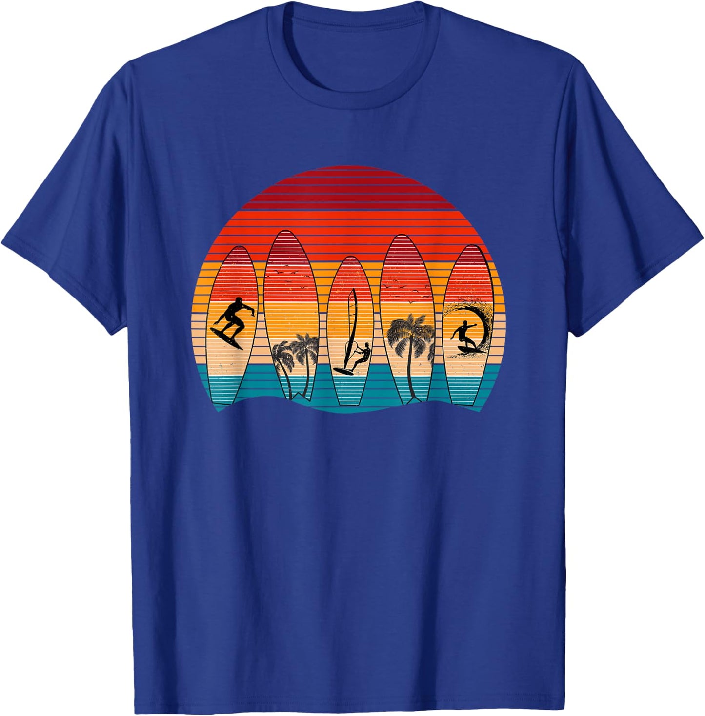 Surf Life Vintage Surfing Retro Beach Surf Board Surfer Women Kids T-Shirt - T-Shirt | Royal