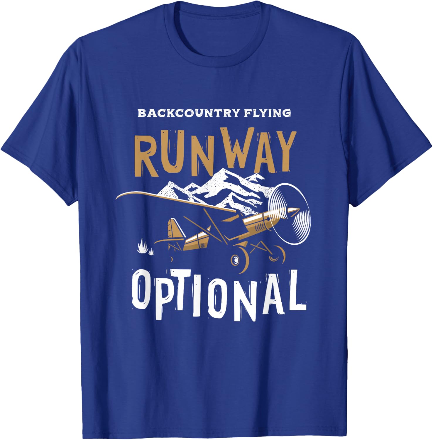 STOL Bushplane Pilot Backcountry Flying Runway Optional T-Shirt - T-Shirt | Royal