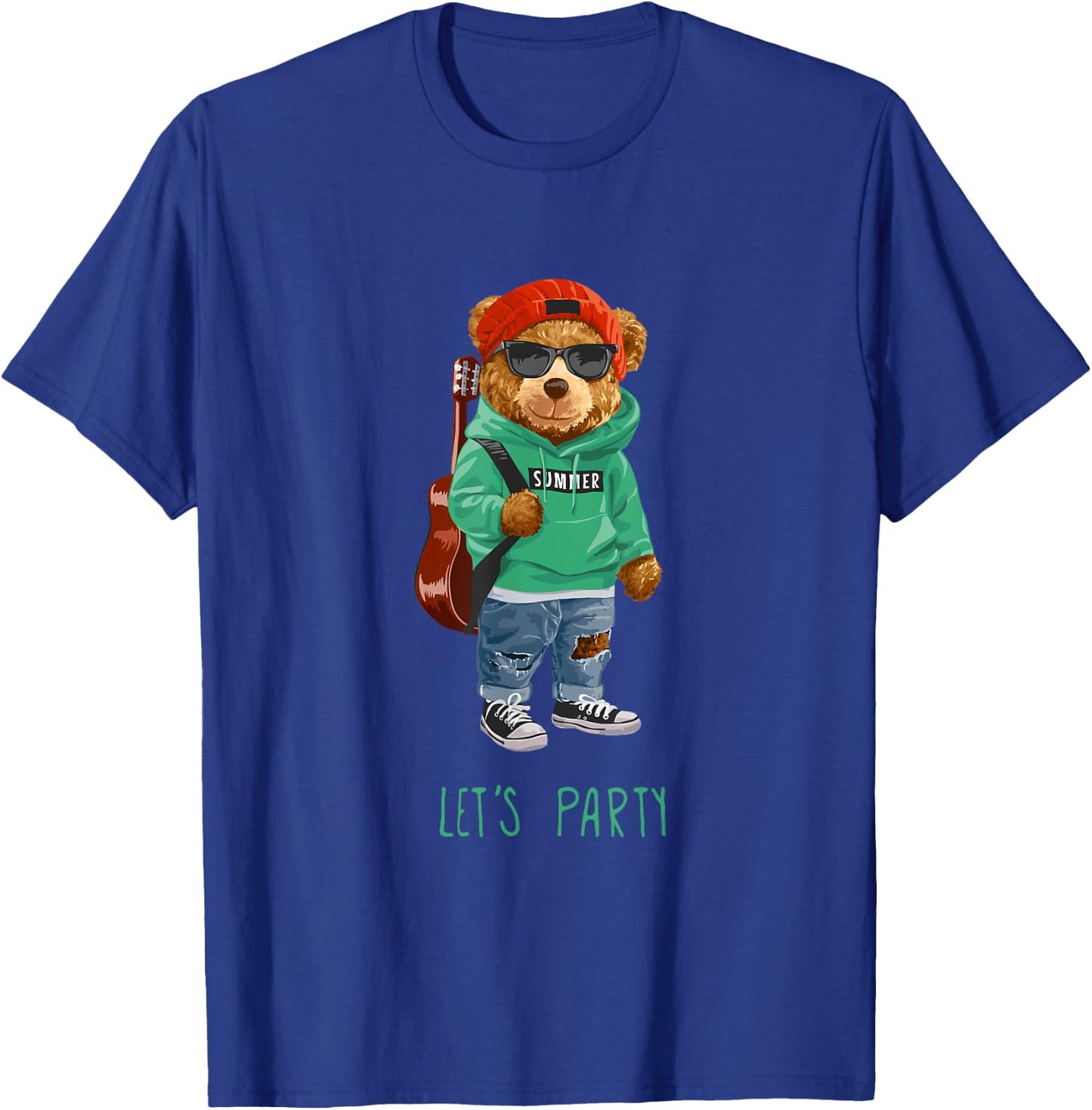 Stay Childish Let's Party, Funny Boys Girls Teddy Bear Style T-Shirt - T-Shirt | Royal