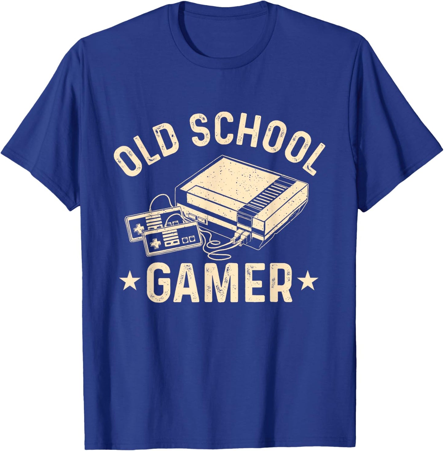 Old School Gamer - Vintage Gaming Video Games Controller T-Shirt - T-Shirt | Royal