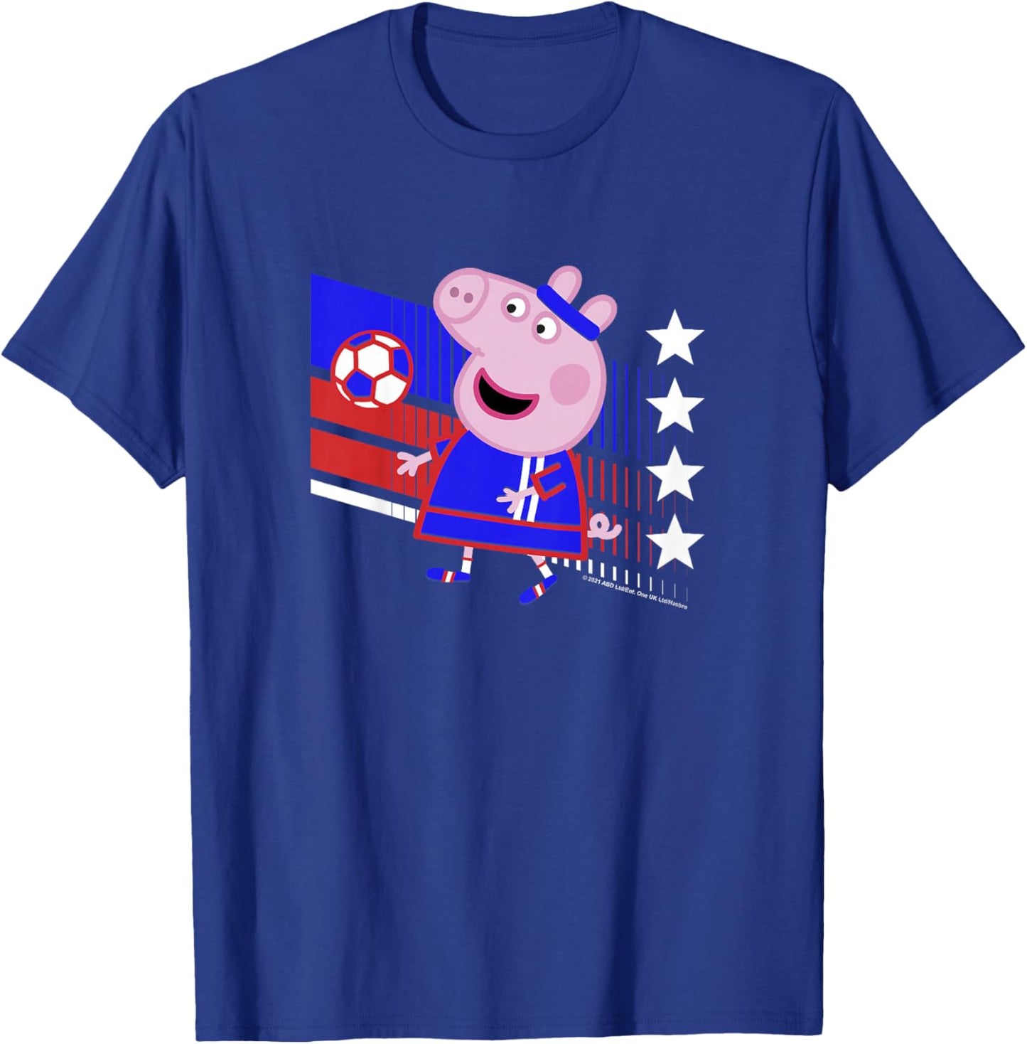 Kids Peppa Pig George Pig Football Soccer V3 T-Shirt - T-Shirt | Royal