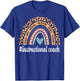 Instructional Coach Rainbow Leopard Teacher T-Shirt - T-Shirt | Royal