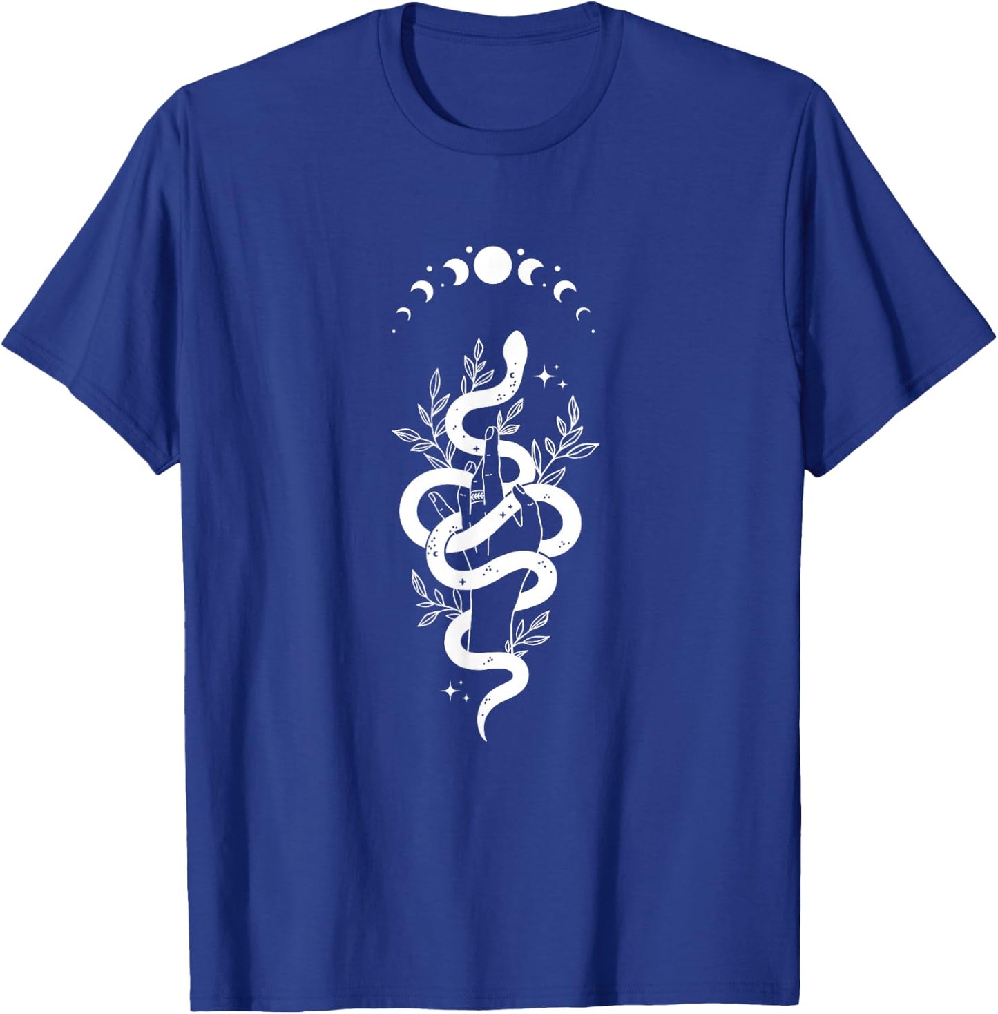 Magic Boho Snake with Moon Phase & Leaves T-Shirt - T-Shirt | Royal