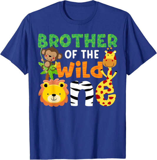 Brother of the Wild One Zoo Theme Bday Safari Jungle Animals T-Shirt - T-Shirt | Royal