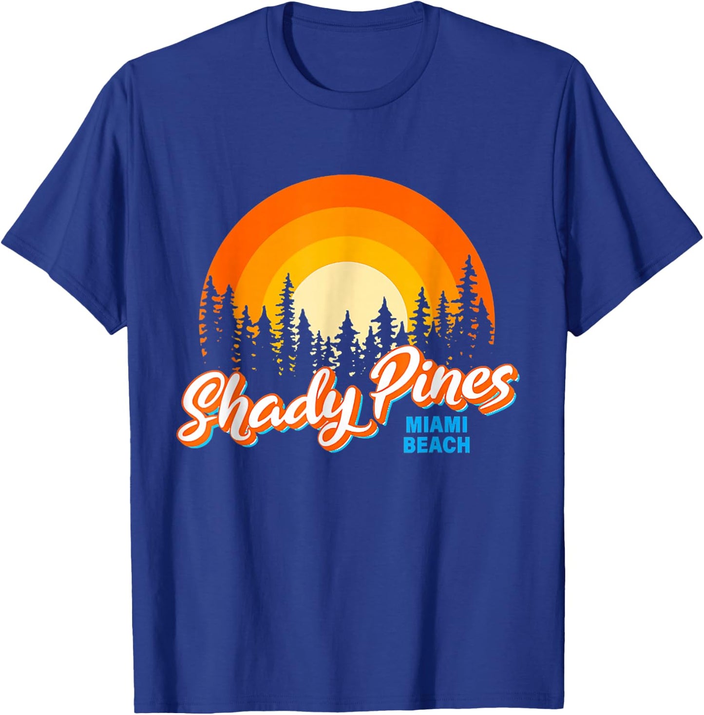 Shady Pines Miami Beach Florida Beach Summer Vacation T-Shirt - T-Shirt | Royal