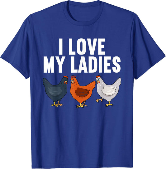 Funny Chicken Art Women Kids Farming Chicken Farmer T-Shirt - T-Shirt | Royal
