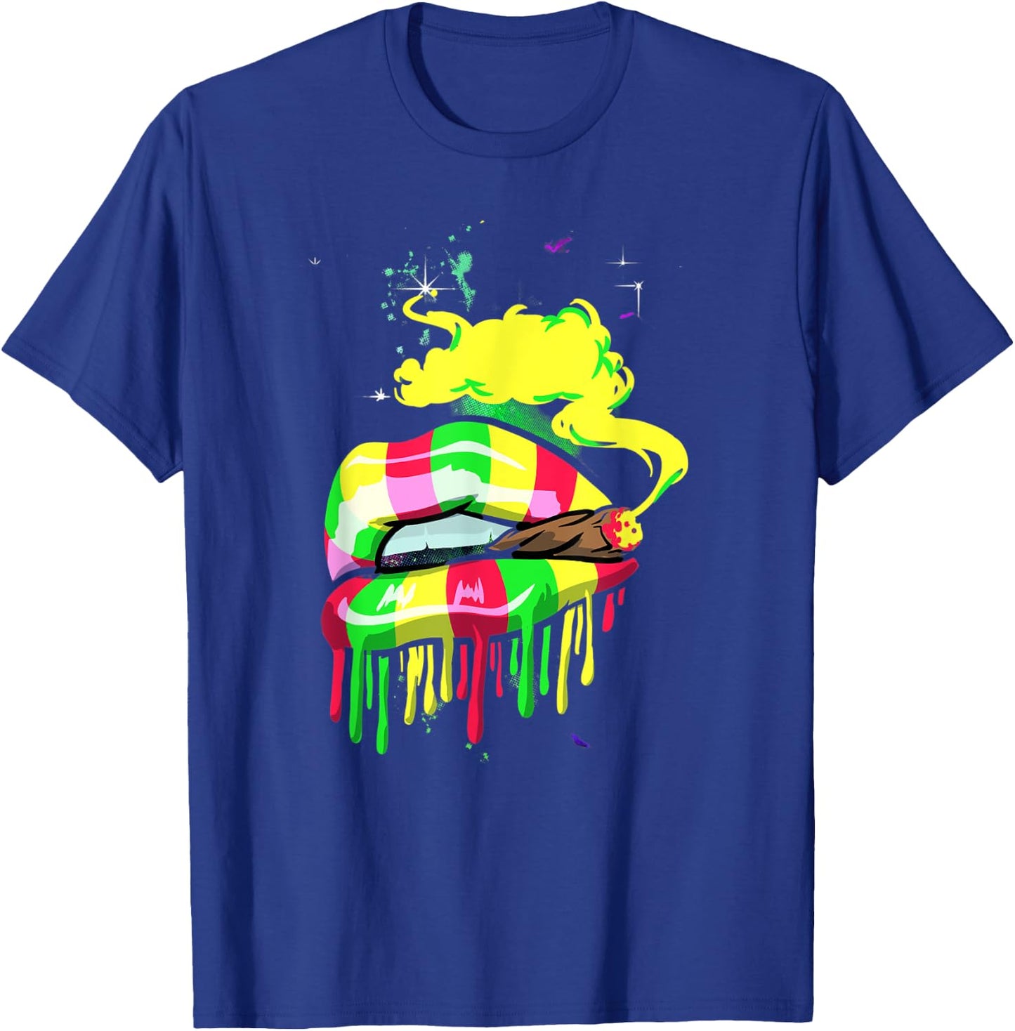 Love Marijuana Pot Smoker Peace Love Reggae Lips T-Shirt - T-Shirt | Royal