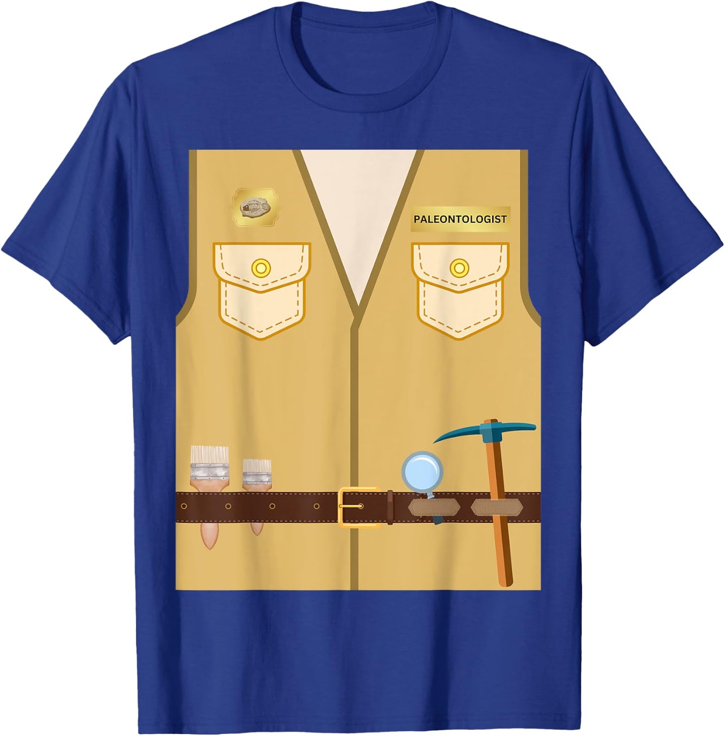 Adult Kids Halloween Paleontologist Dinosaur Hunter Costume T-Shirt - T-Shirt | Royal