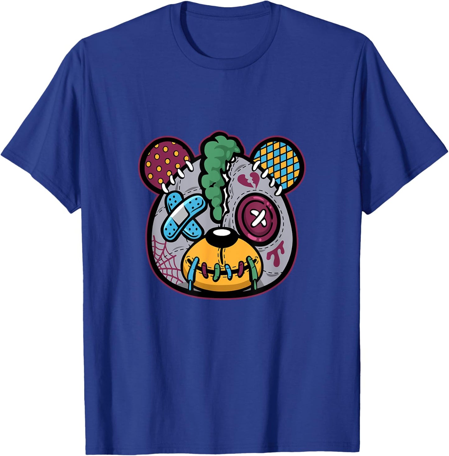 Cool Halloween Ugly Teddy Bear Illustration Graphic Designs T-Shirt - T-Shirt | Royal