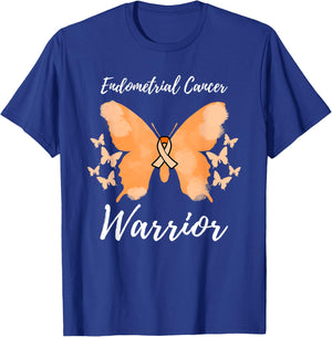 Warrior Endometrial Cancer Awareness Uterine Cancer T-Shirt - T-Shirt | Royal