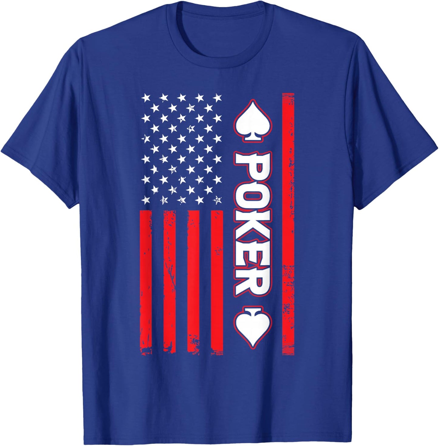 Poker USA United States American Flag Patriotic T-Shirt - T-Shirt | Royal