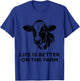 Retro Vintage Cow Life is Better On The Farm Farmer Men T-Shirt - T-Shirt | Royal