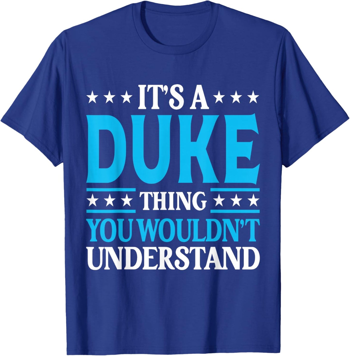 Duke Gift Duke Men Name Birthday Gifts - Black - Small - Classic Fit - - Short Sleeve - Cotton, Polyester - Modern - Personalized T-Shirt - T-Shirt | Royal