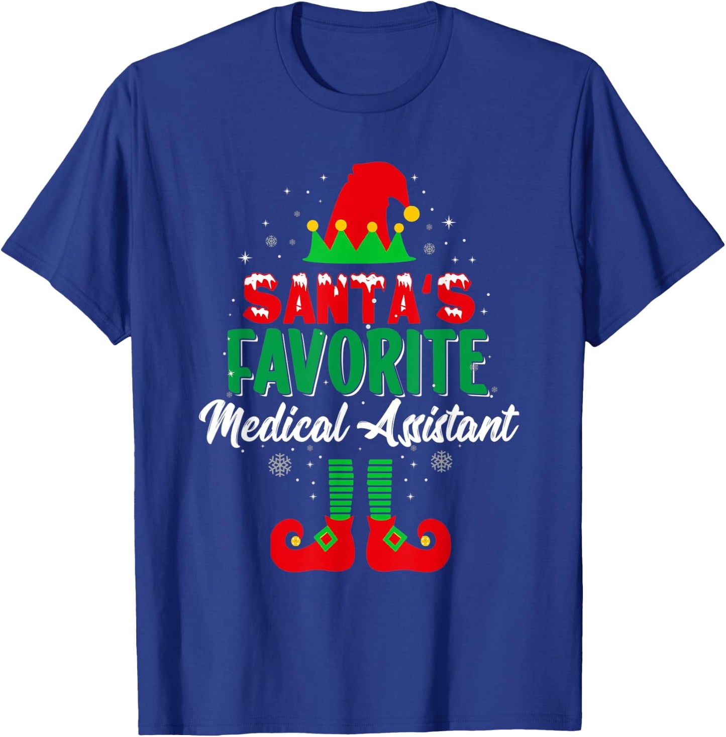 Santa's Favorite Medical Assistant Christmas Elf Squad T-Shirt - T-Shirt | Royal