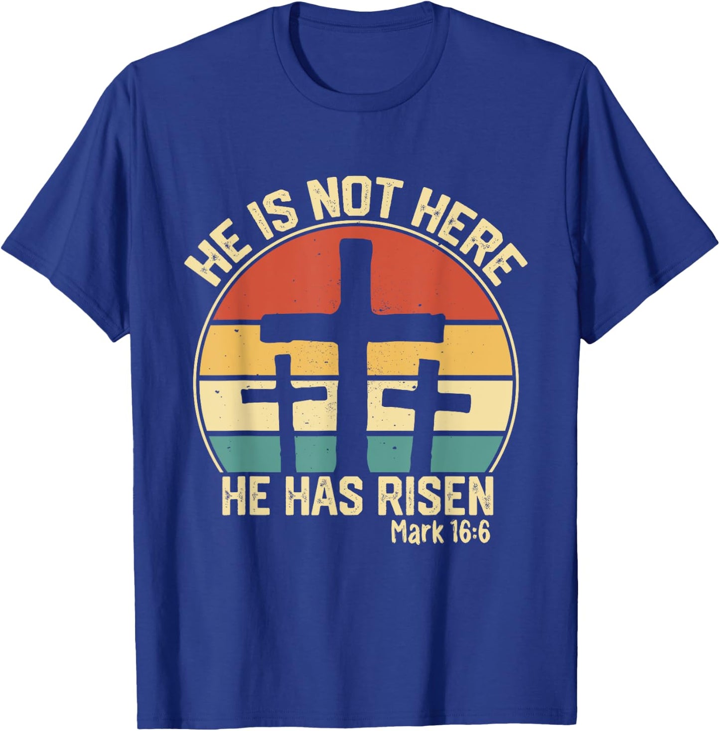 He has Risen He is not Here Jesus Retro Vintage Easter T-Shirt - T-Shirt | Royal