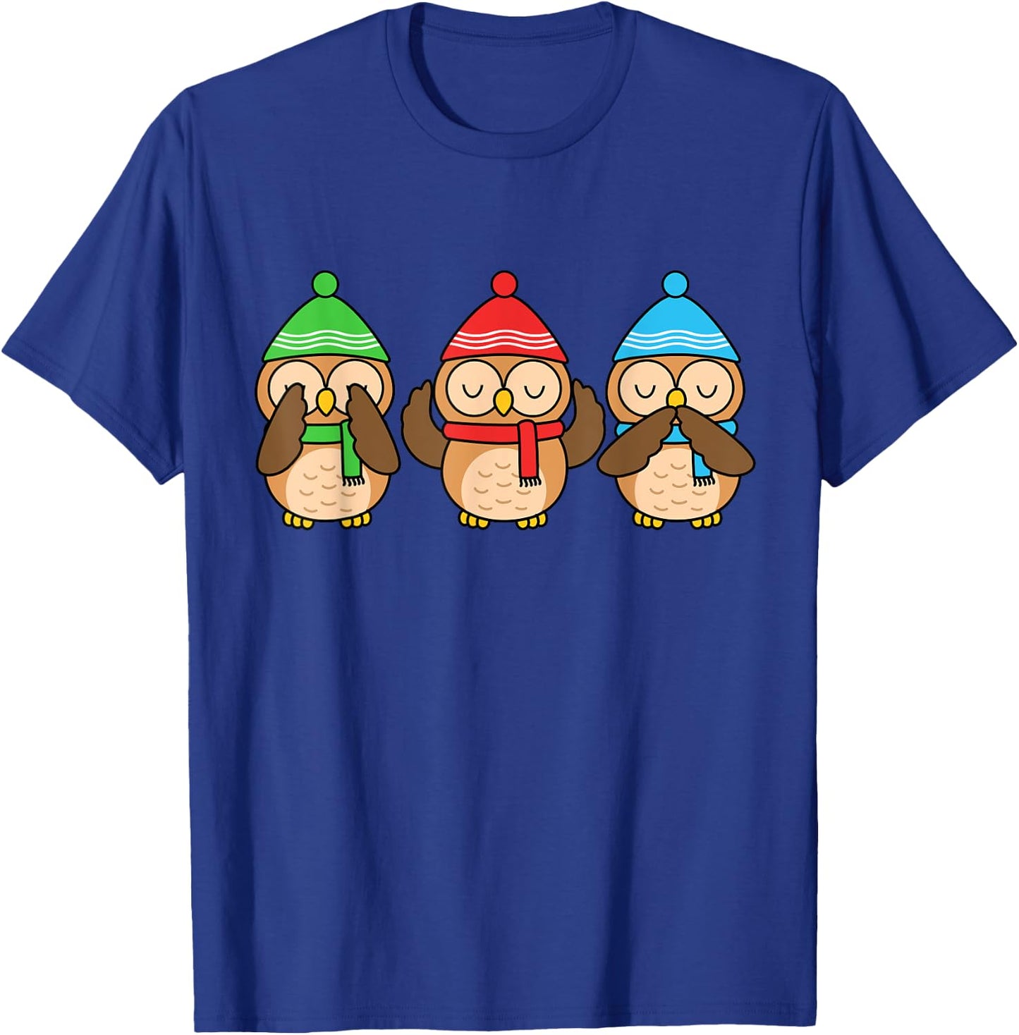 Christmas Owl Lover Women Winter Birds Cute Owl T-Shirt - T-Shirt | Royal