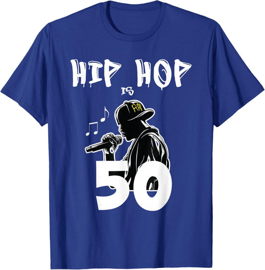Hip Hop is 50 | 50th Anniversary Freestyle Rapper T-Shirt - T-Shirt | Royal