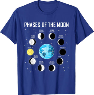 Phases of the Moon Shirt Moon Phase Shirt Space T-Shirt - T-Shirt | Royal