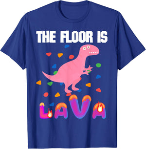 Floor is Lava Volcano Science Teacher Geek Rock Climbers kid T-Shirt - T-Shirt | Royal