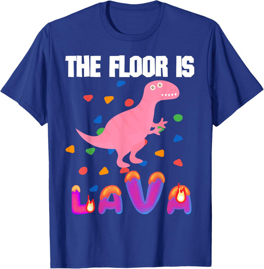 Floor is Lava Volcano Science Teacher Geek Rock Climbers kid T-Shirt - T-Shirt | Royal