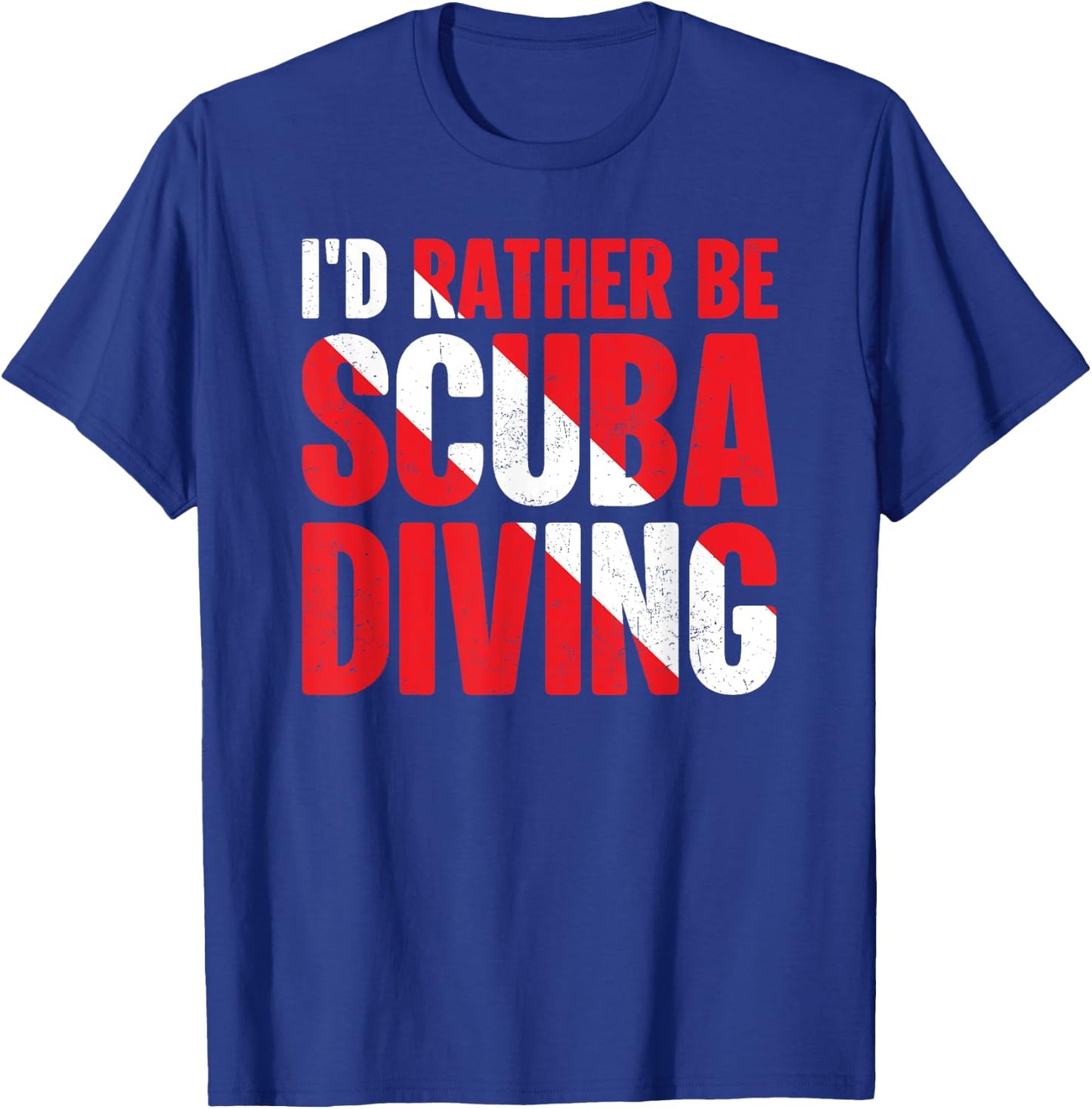 Funny Scuba Shirt I'd Rather Be Scuba Diving Vintage T-Shirt - T-Shirt | Royal
