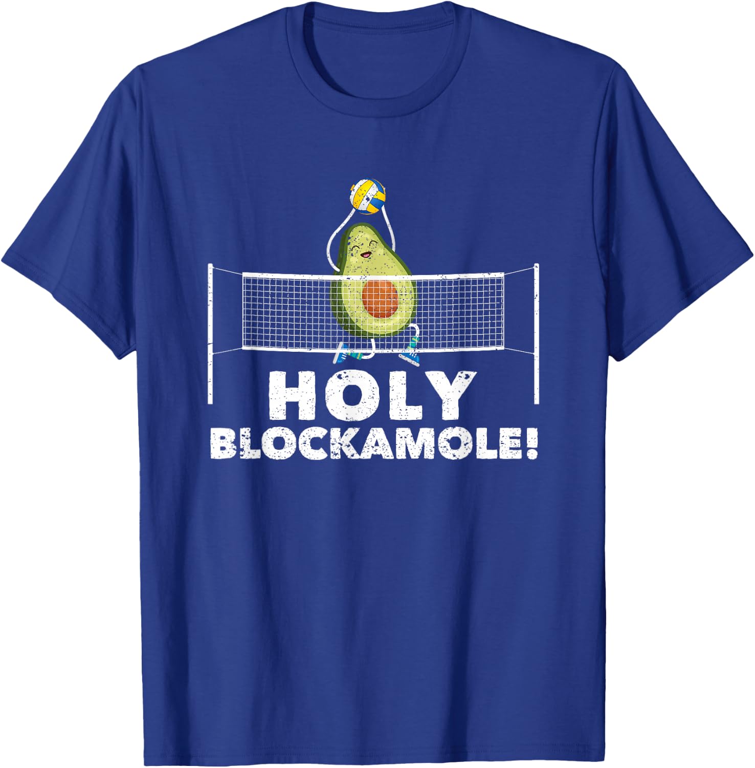 Holy Blockamole Volleyball Funny Sports Coach Player Blocker T-Shirt - T-Shirt | Royal