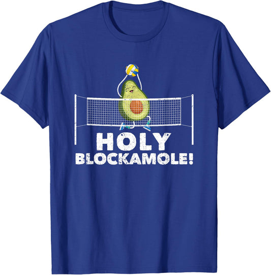 Holy Blockamole Volleyball Funny Sports Coach Player Blocker T-Shirt - T-Shirt | Royal