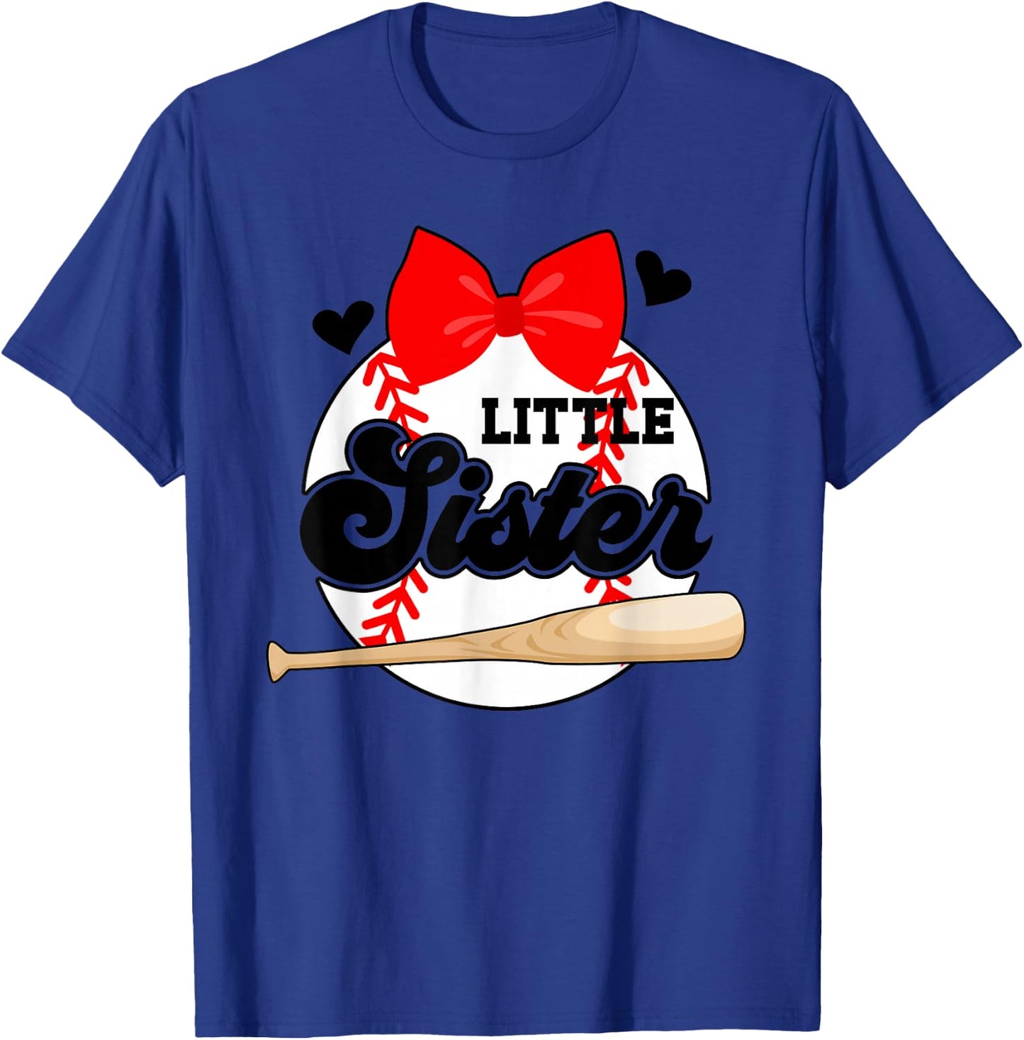 Little Sister Baseball Sister Of A Baseball Player T-Shirt - T-Shirt | Royal