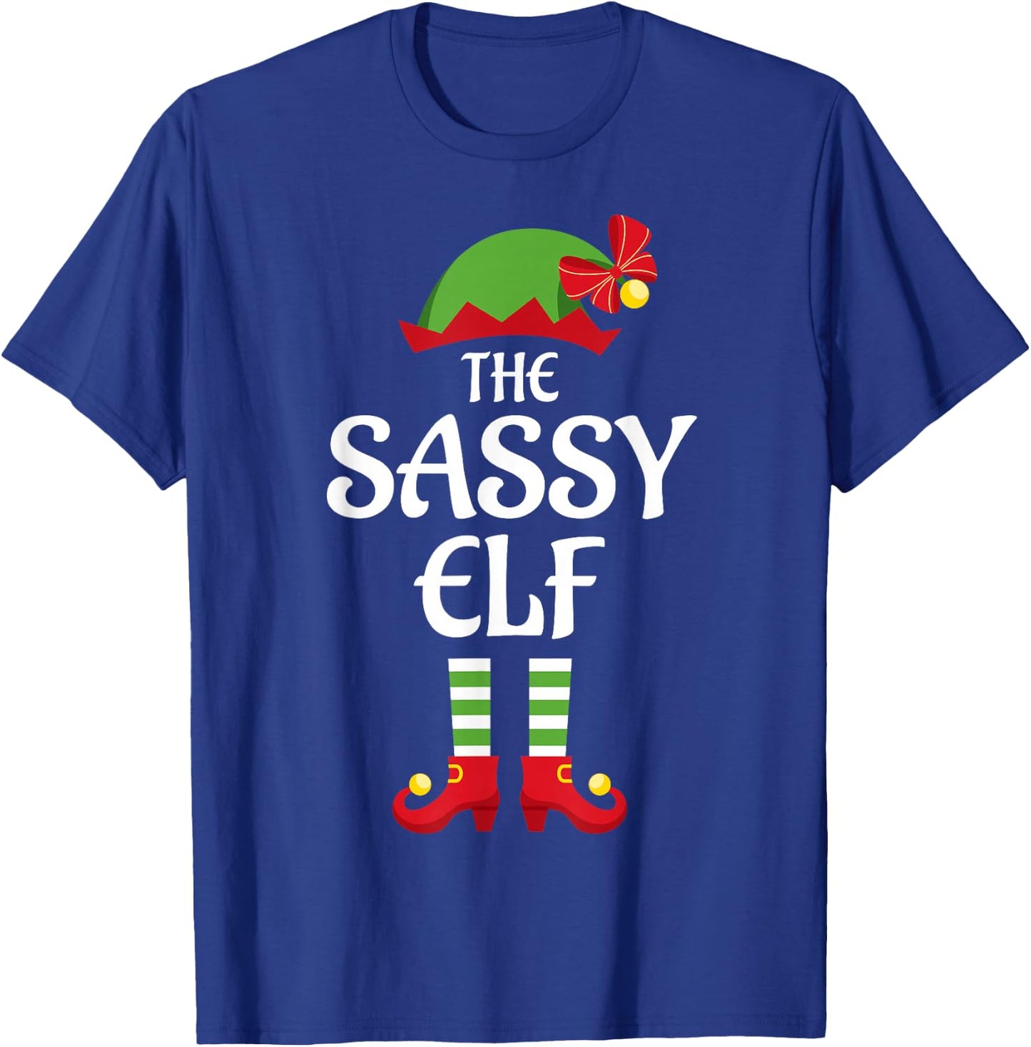 Sassy Elf Family Matching Group Christmas T-Shirt - T-Shirt | Royal