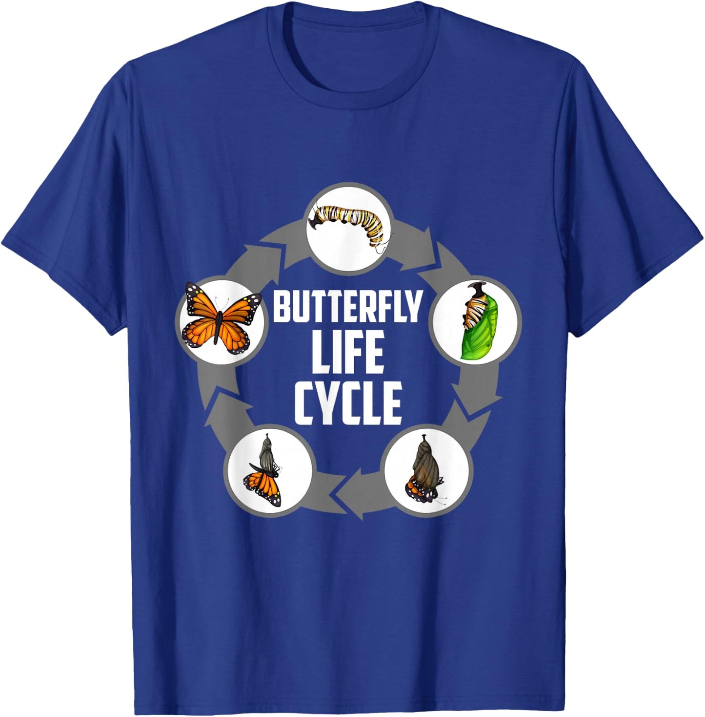Butterfly Life Cycle Caterpillar Science Biology T-Shirt - T-Shirt | Royal
