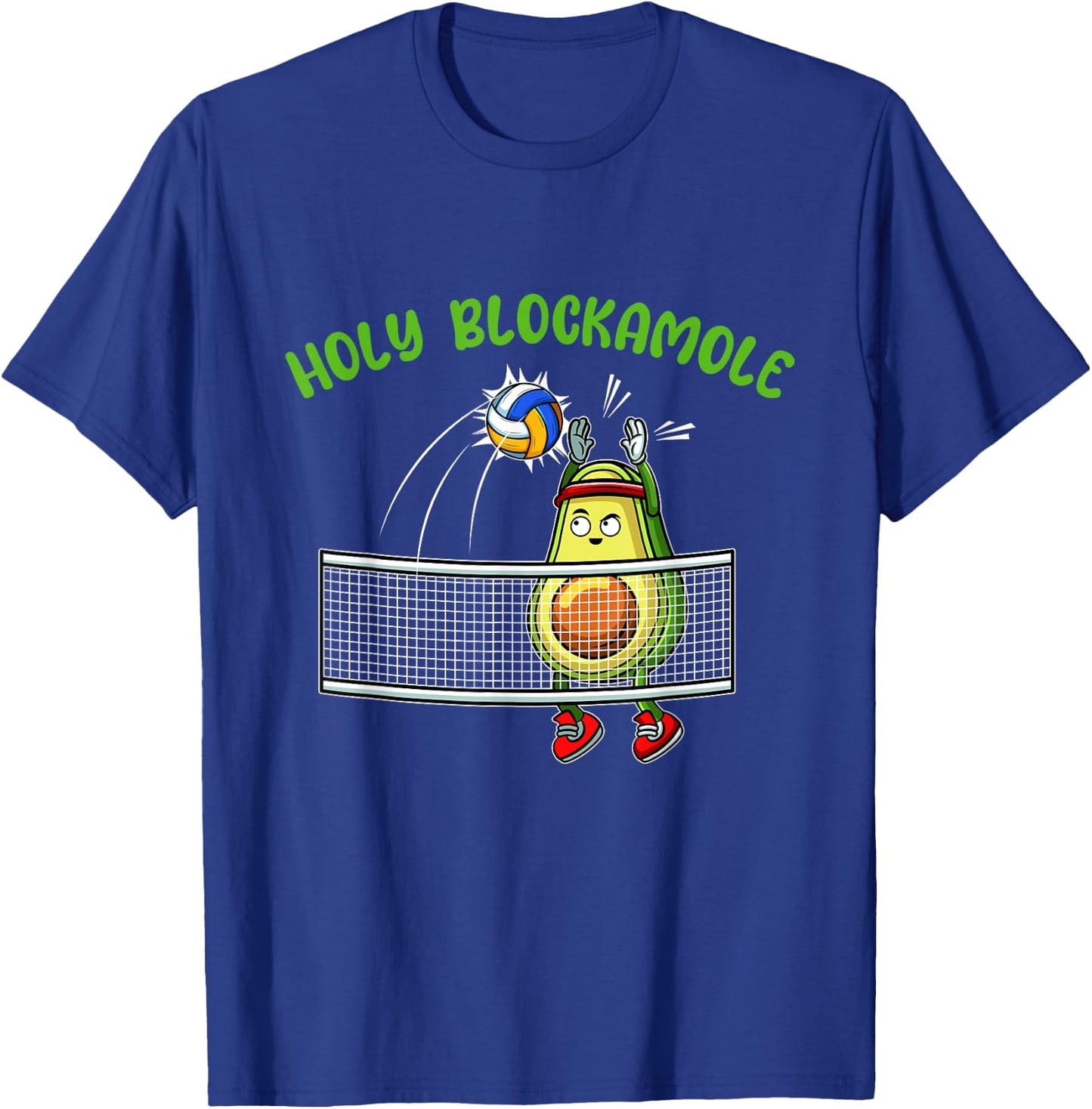 Holy Blockamole I Volleyball Avocado Food Lover Funny T-Shirt - T-Shirt | Royal