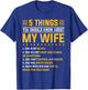 5 Things You Should Know About My Wife Funny Mommy T-Shirt - T-Shirt | Royal