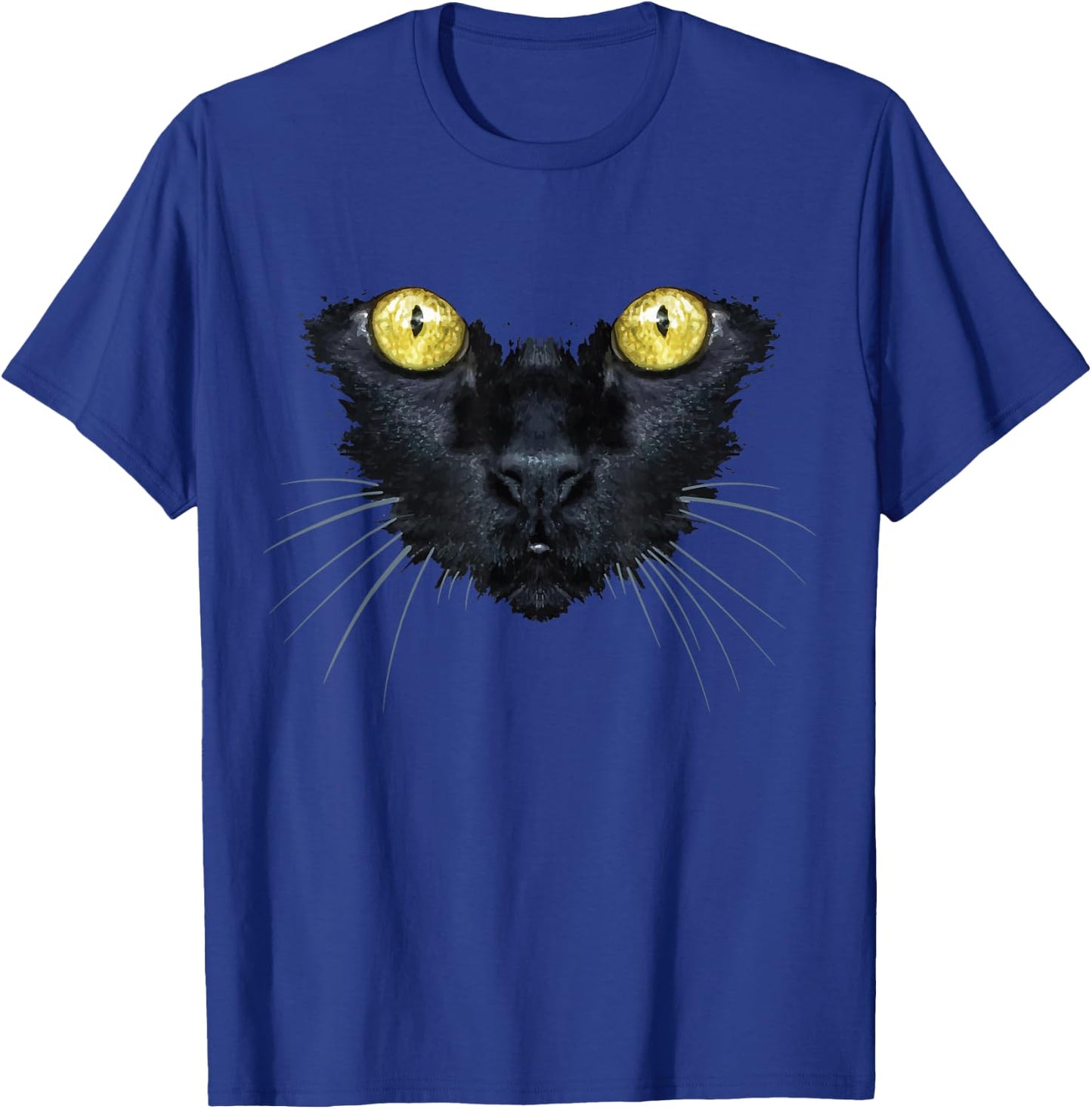 Black Cat Shirt Halloween Spooky Yellow Eyes Cat Women Kids T-Shirt - T-Shirt | Royal