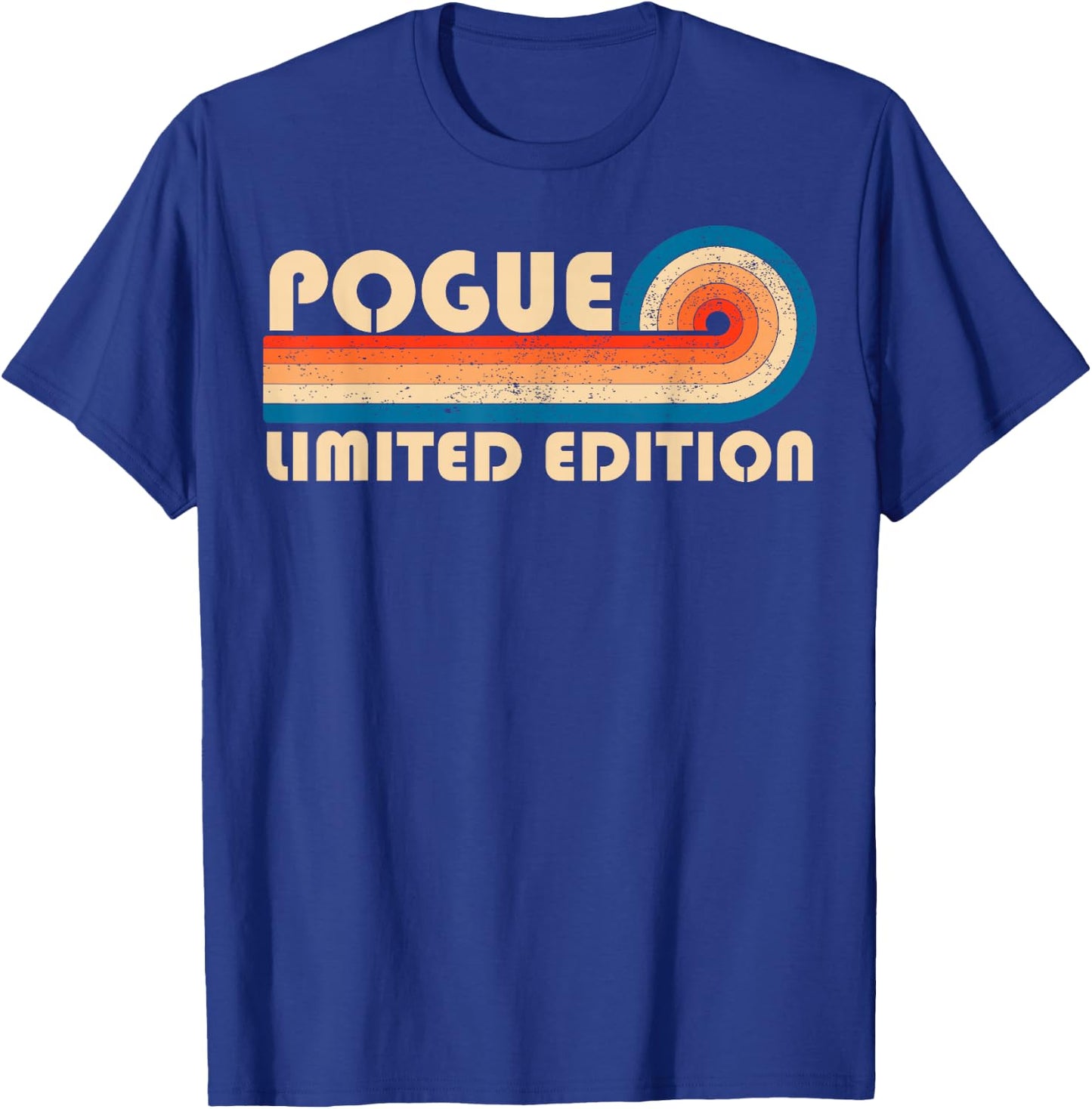 POGUE Retro 70s 80s Sunset Stripe T-Shirt - T-Shirt | Royal